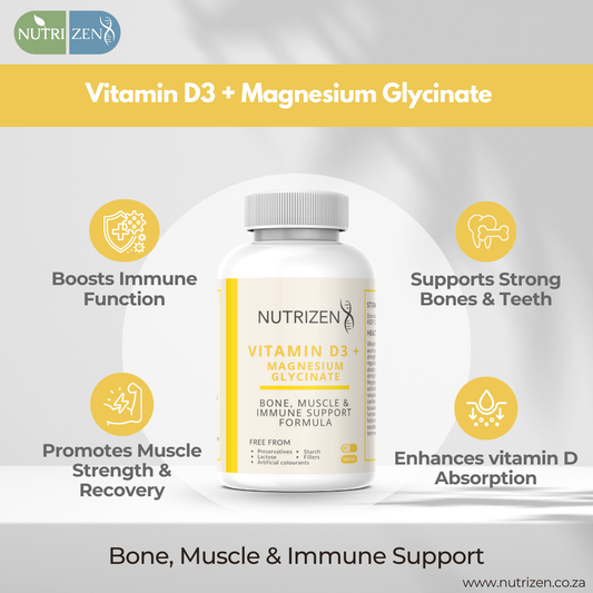 NutriZen Vitamin D3 + Magnesium Glycinate